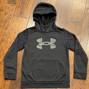 Under Armour Black Hoodie with Gray Logo Boys sz M